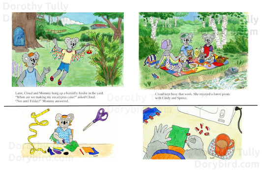 Koalabirds and the Butterfly Birthday, Children's Book written and illustrated by Dorothy Tully
