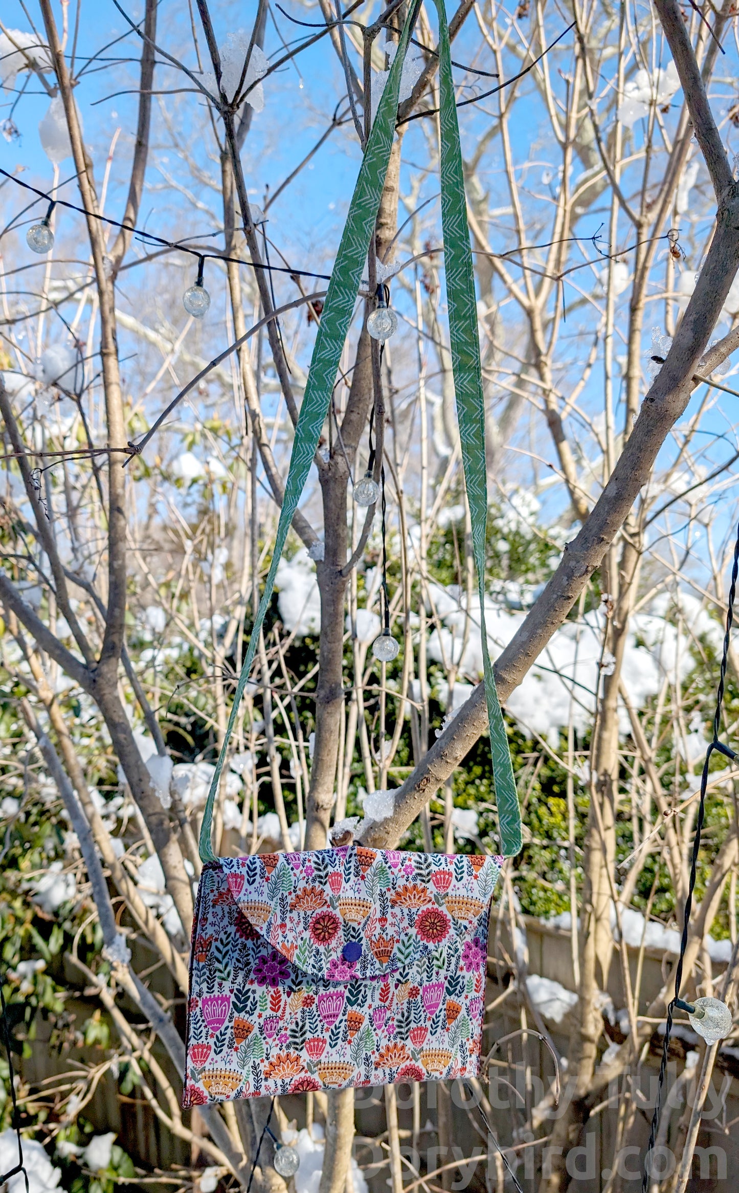 Handmade Little Pouch Purse: Retro Floral