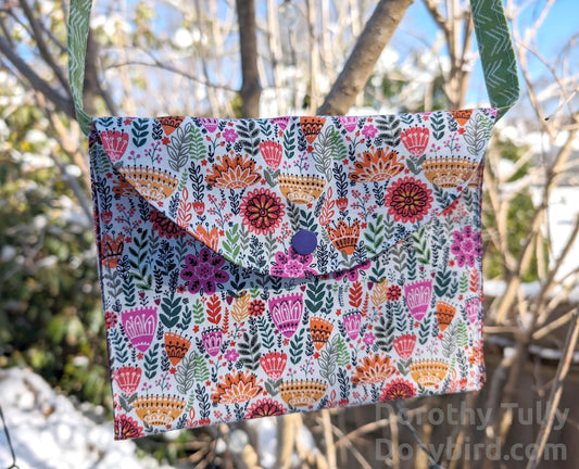 Handmade Little Pouch Purse: Retro Floral