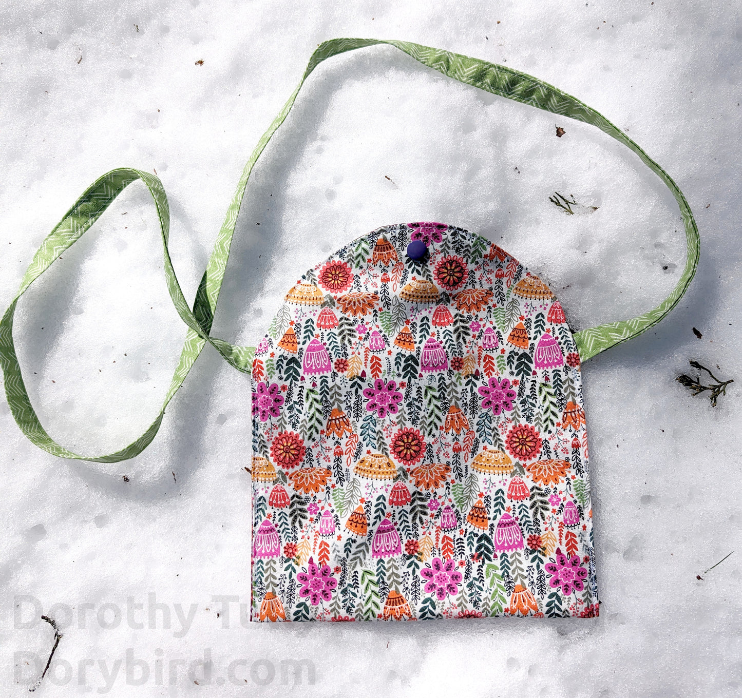 Handmade Little Pouch Purse: Retro Floral