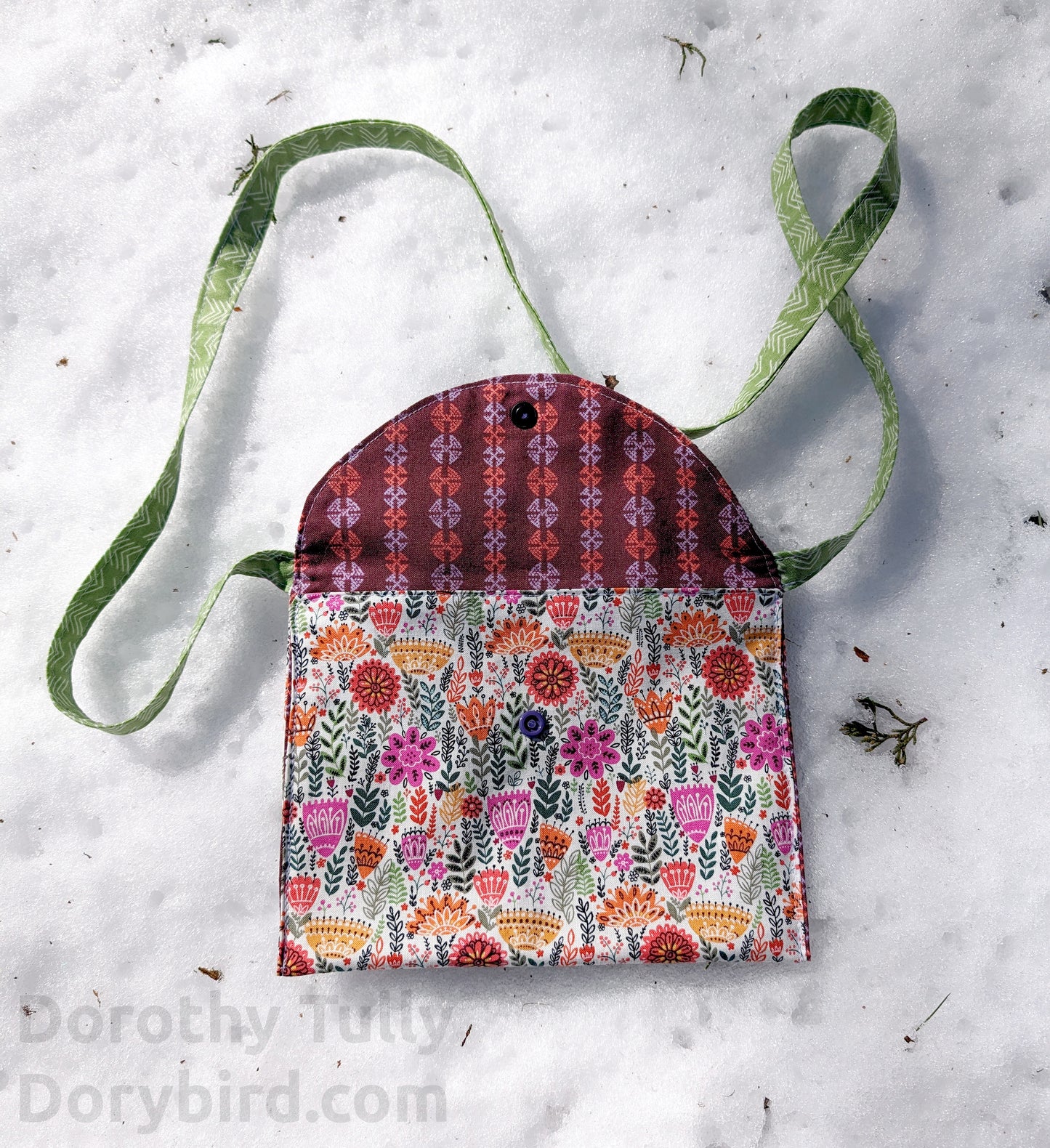 Handmade Little Pouch Purse: Retro Floral