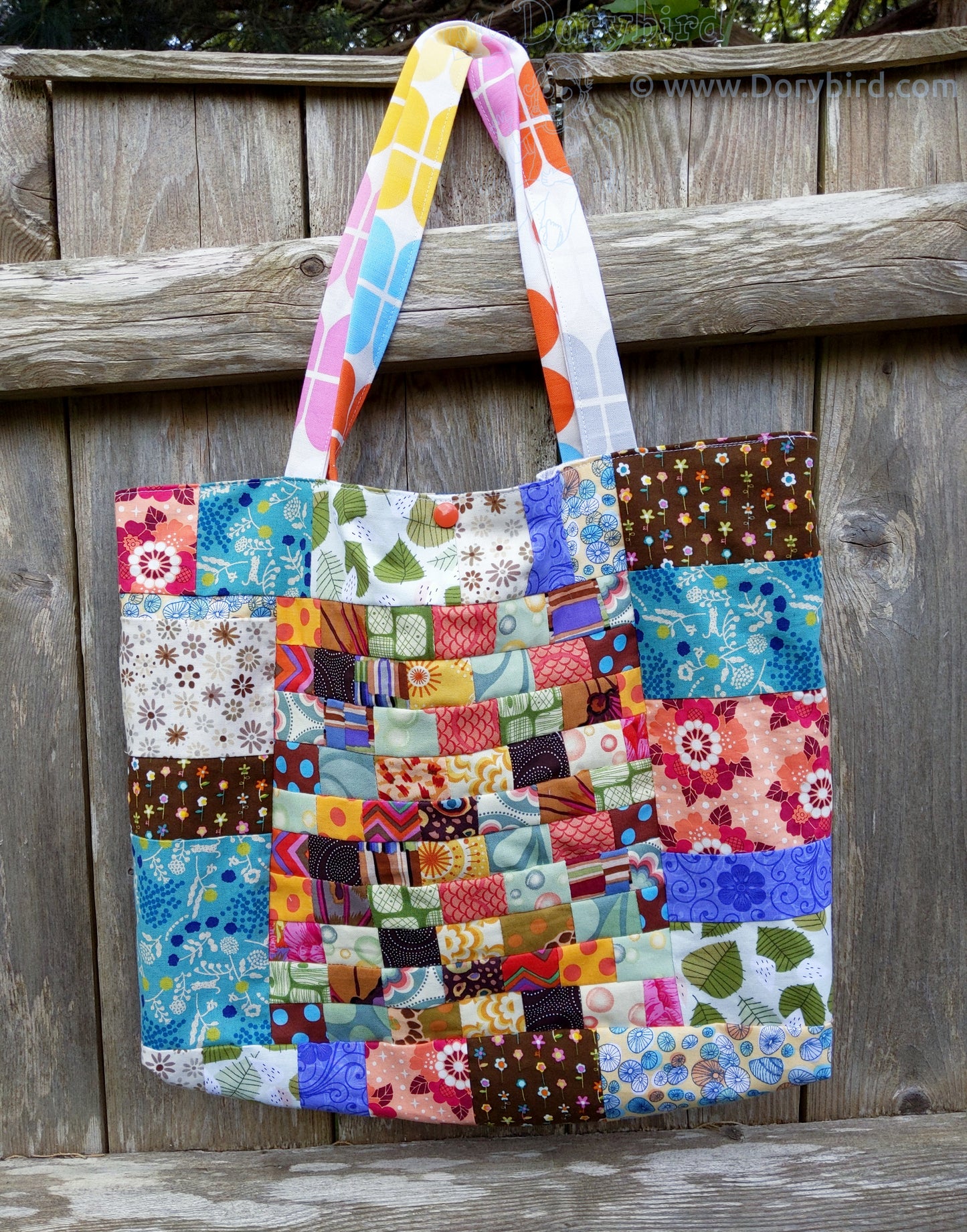 Big Bright Bag! Patchwork Tote Bag Set with Mini Clutch