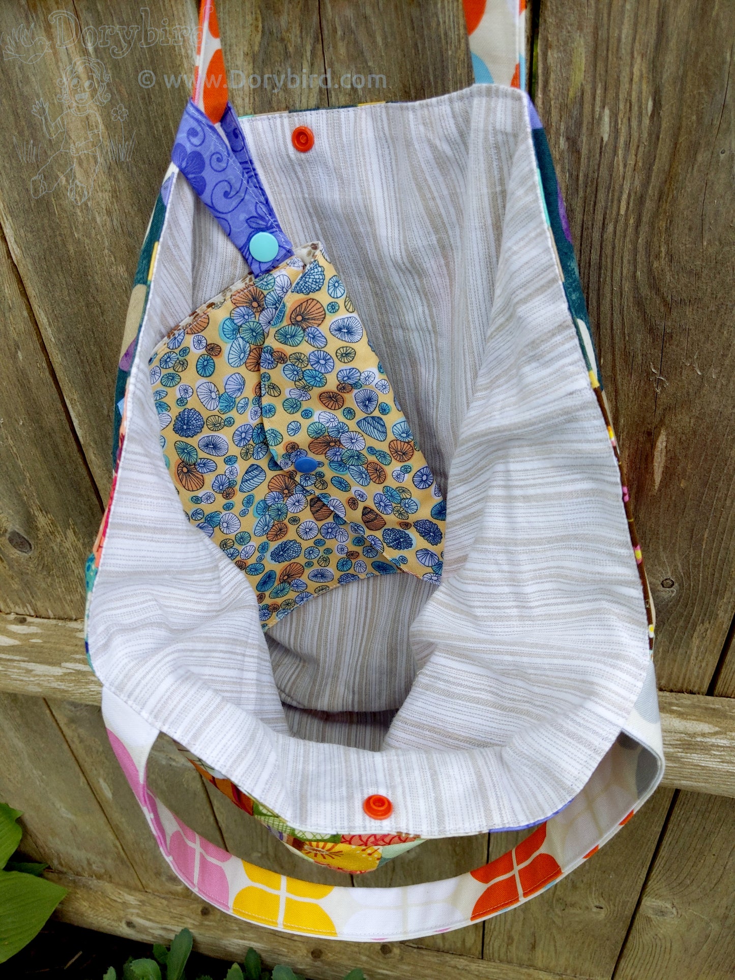Big Bright Bag! Patchwork Tote Bag Set with Mini Clutch