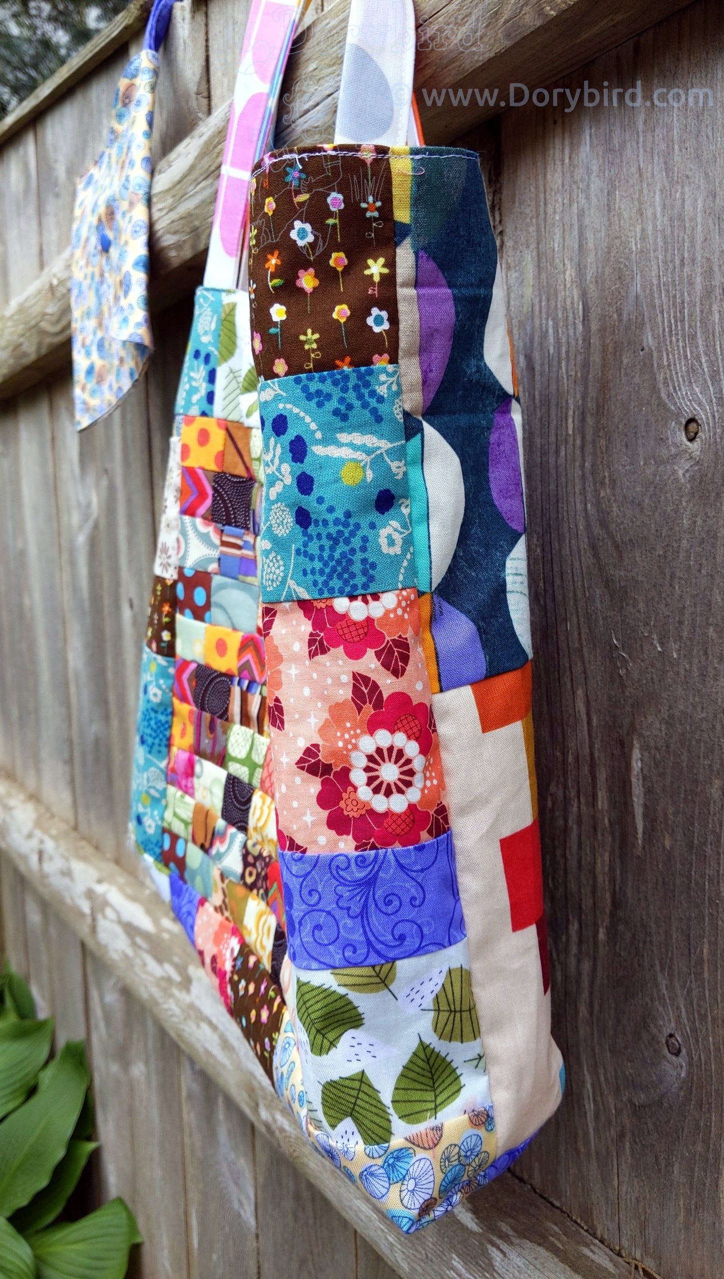 Big Bright Bag! Patchwork Tote Bag Set with Mini Clutch