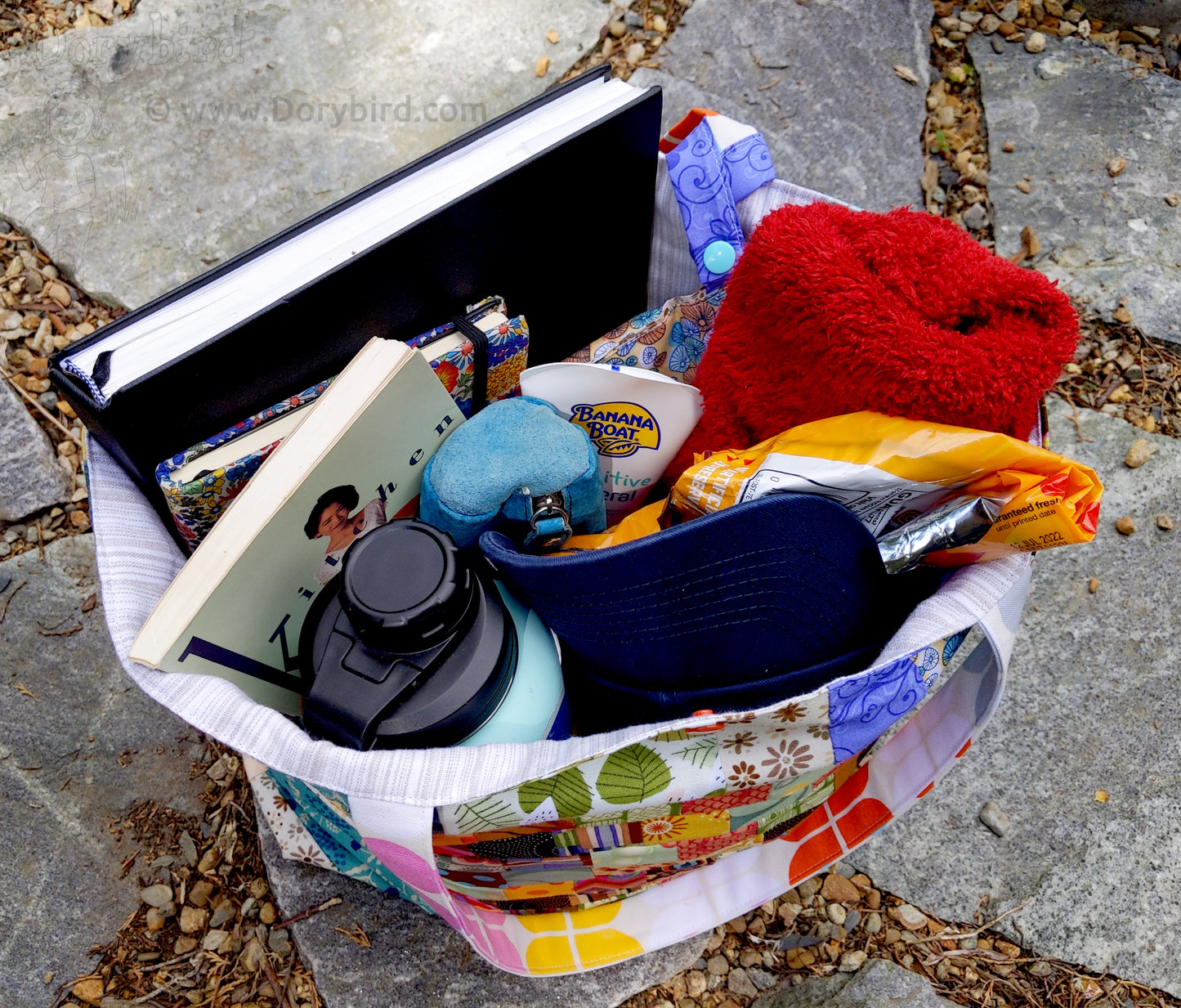Big Bright Bag! Patchwork Tote Bag Set with Mini Clutch
