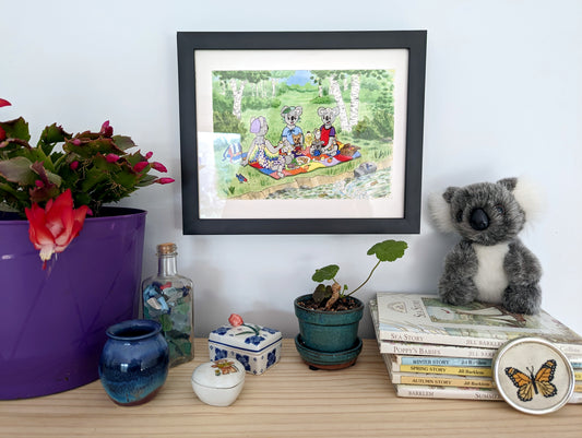 Koalabird Picnic 8x10 watercolor art print