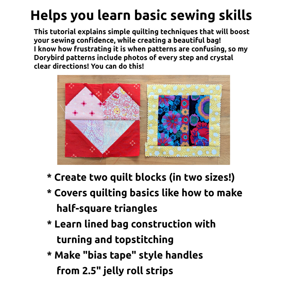 Easy Patchwork Heart Bag Sewing Pattern & Tutorial