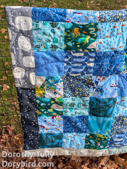 Handmade Nautical Ocean Baby Quilt