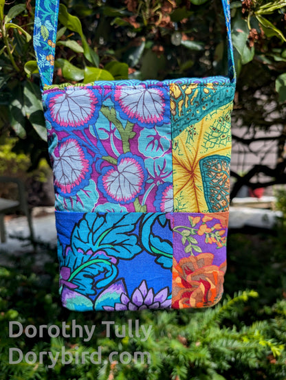 Handmade Puffy Mini Bag: Groovy Floral