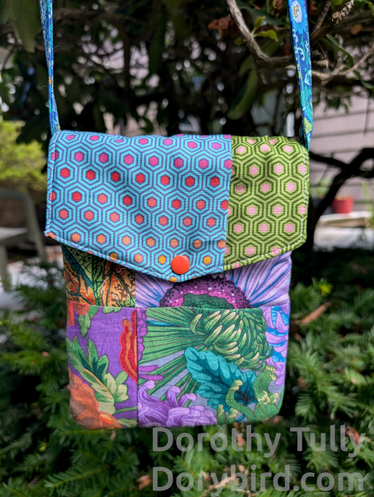Handmade Puffy Mini Bag: Groovy Floral