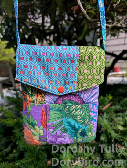 Handmade Puffy Mini Bag: Groovy Floral