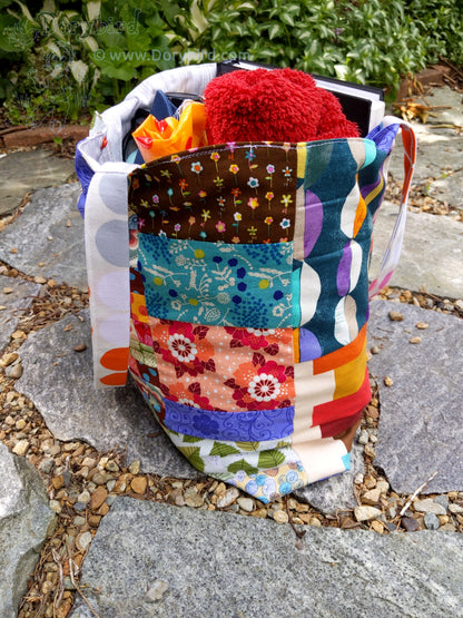 Big Bright Bag! Patchwork Tote Bag Set with Mini Clutch